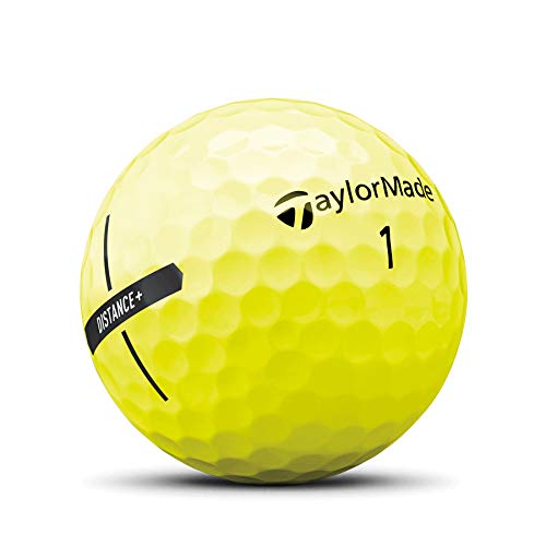 TaylorMade yellow ball in flight over fairway demonstrating visible tracking and longer carry
