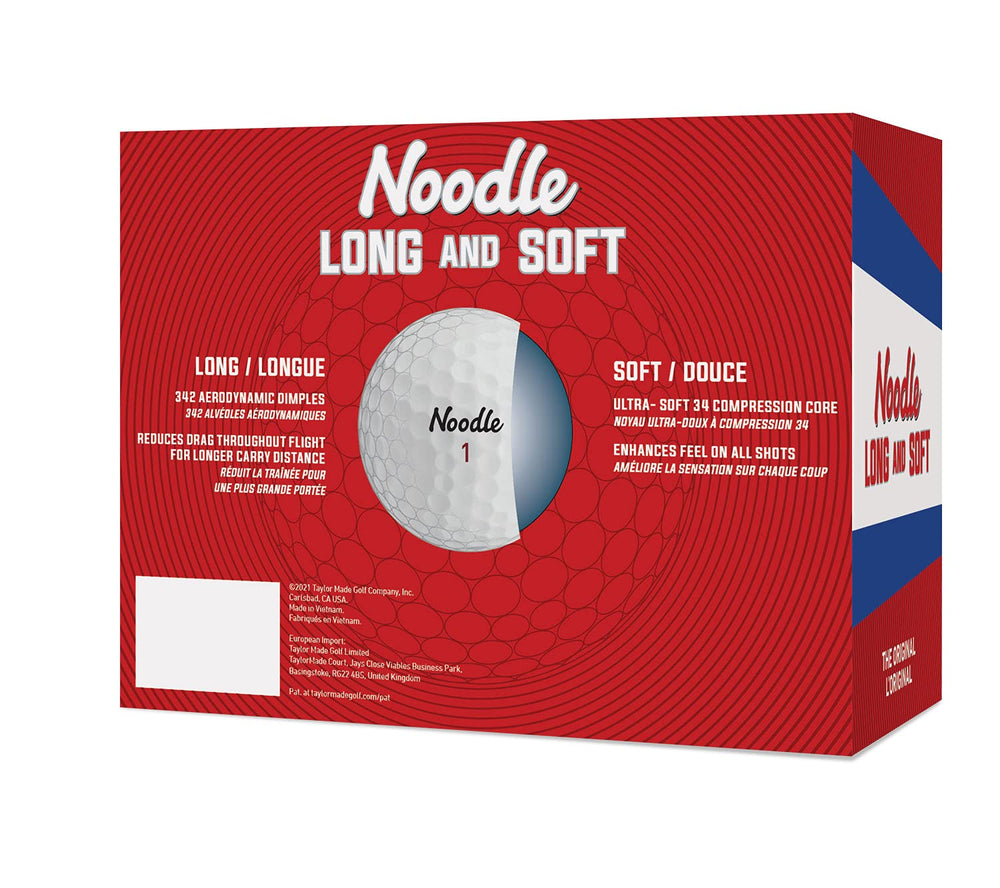 TaylorMade Noodle Long & Soft ball in flight after driver helping demonstrate increased carry
