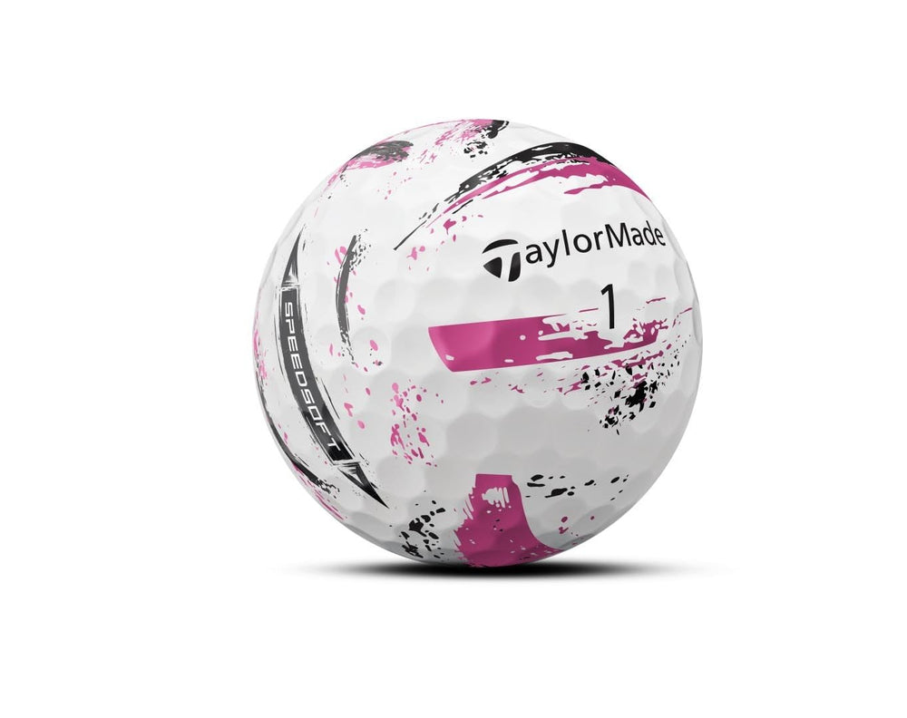 TaylorMade SPEEDSOFT Ink Pink cover close-up highlighting texture and soft feel