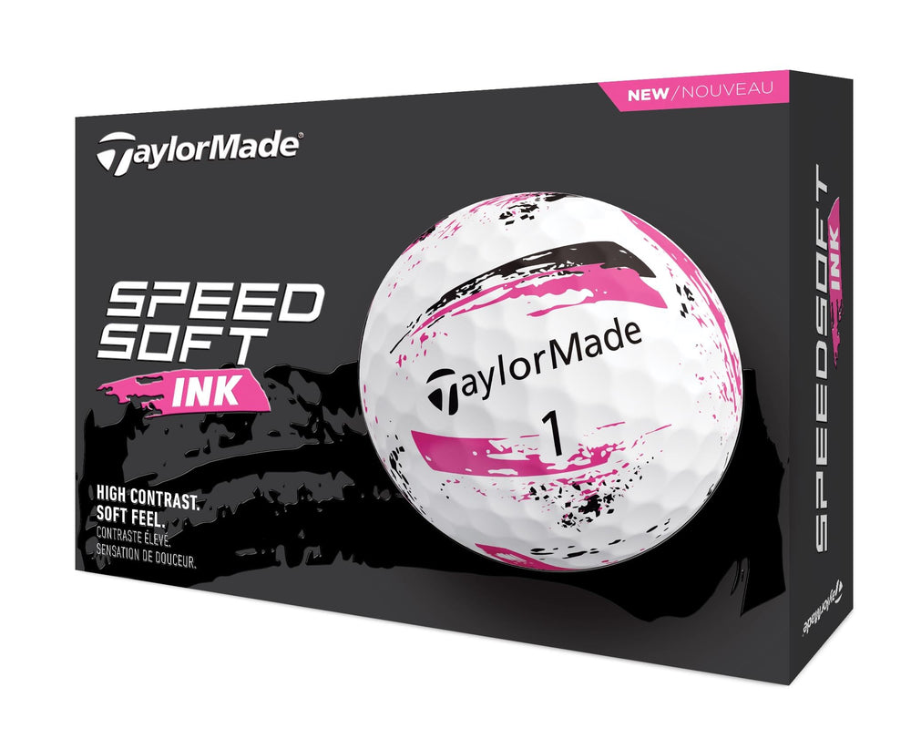 TaylorMade SPEEDSOFT Ink Pink on green illustrating controlled short-game performance