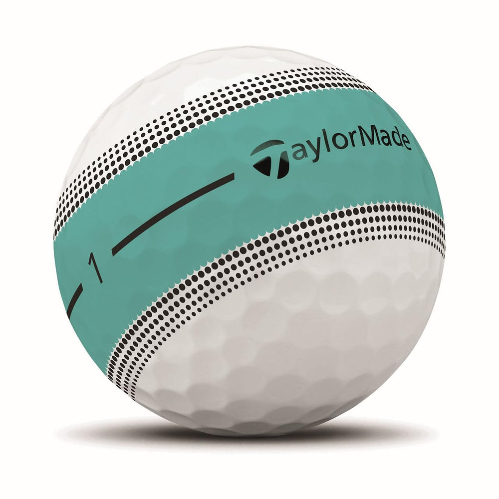 TaylorMade ball on green demonstrating stripe alignment for more confident putting