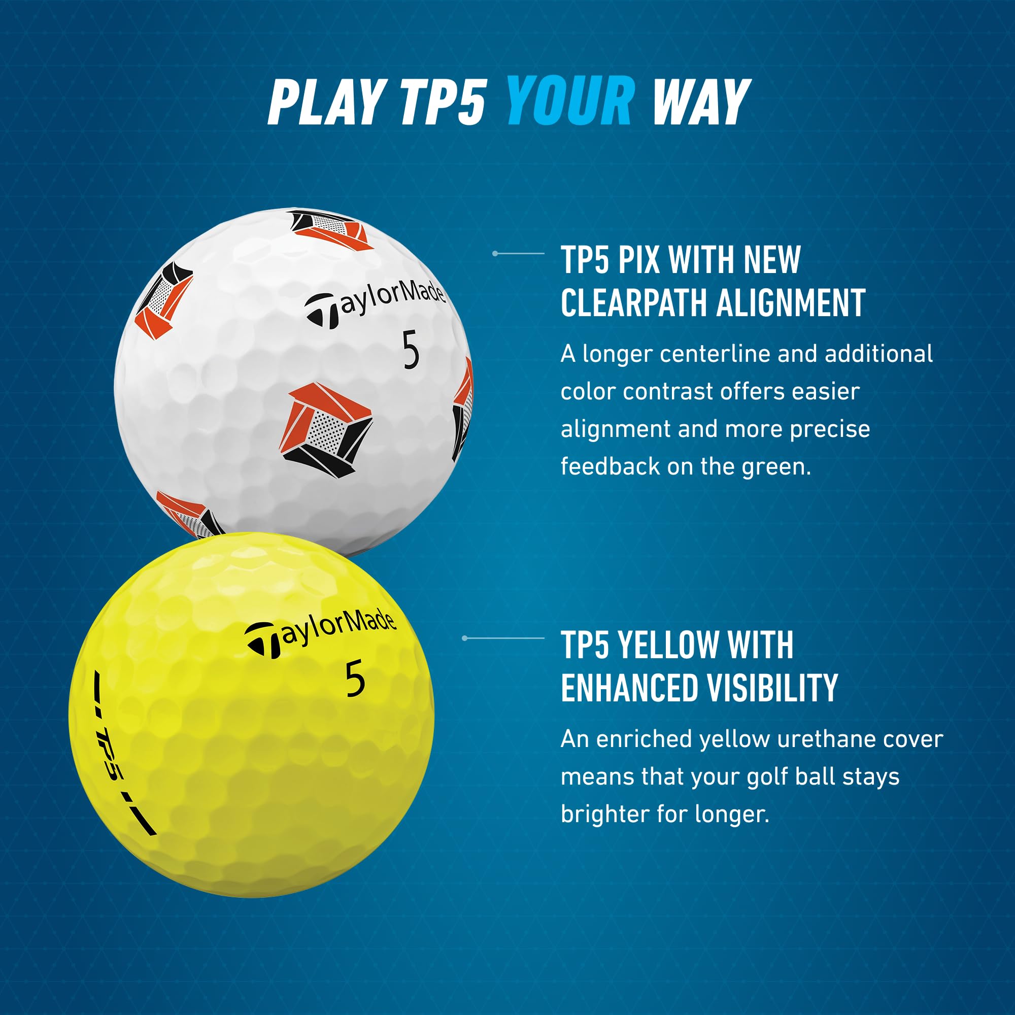 TaylorMade TP5 dozen box with hand for scale showing pack quantity