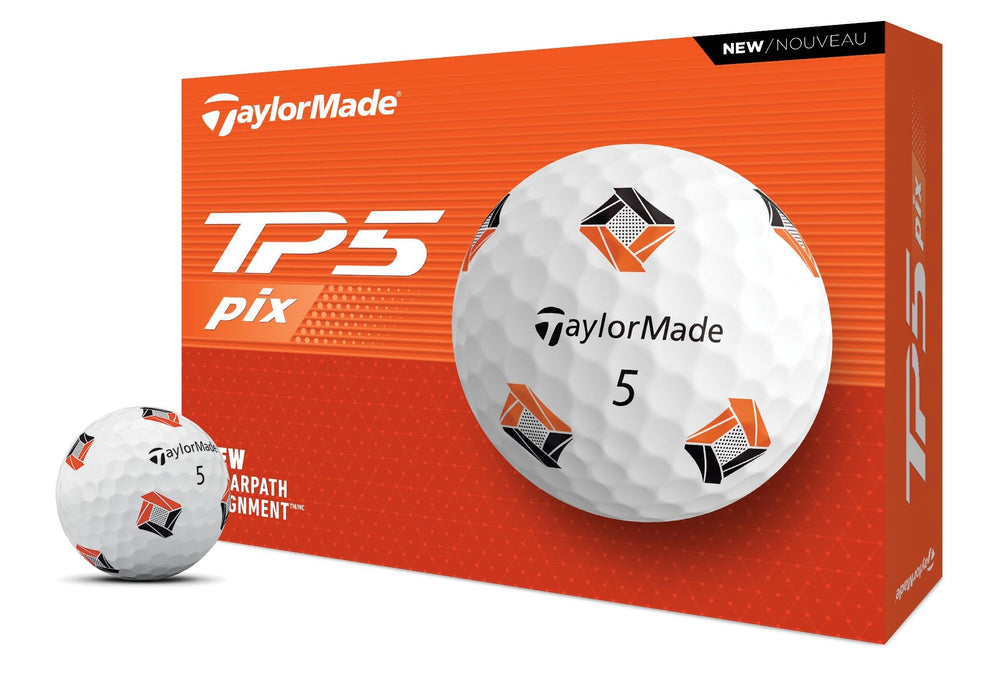 TaylorMade TP5 PIX front packaging showing box and logo for easy identification and purchase