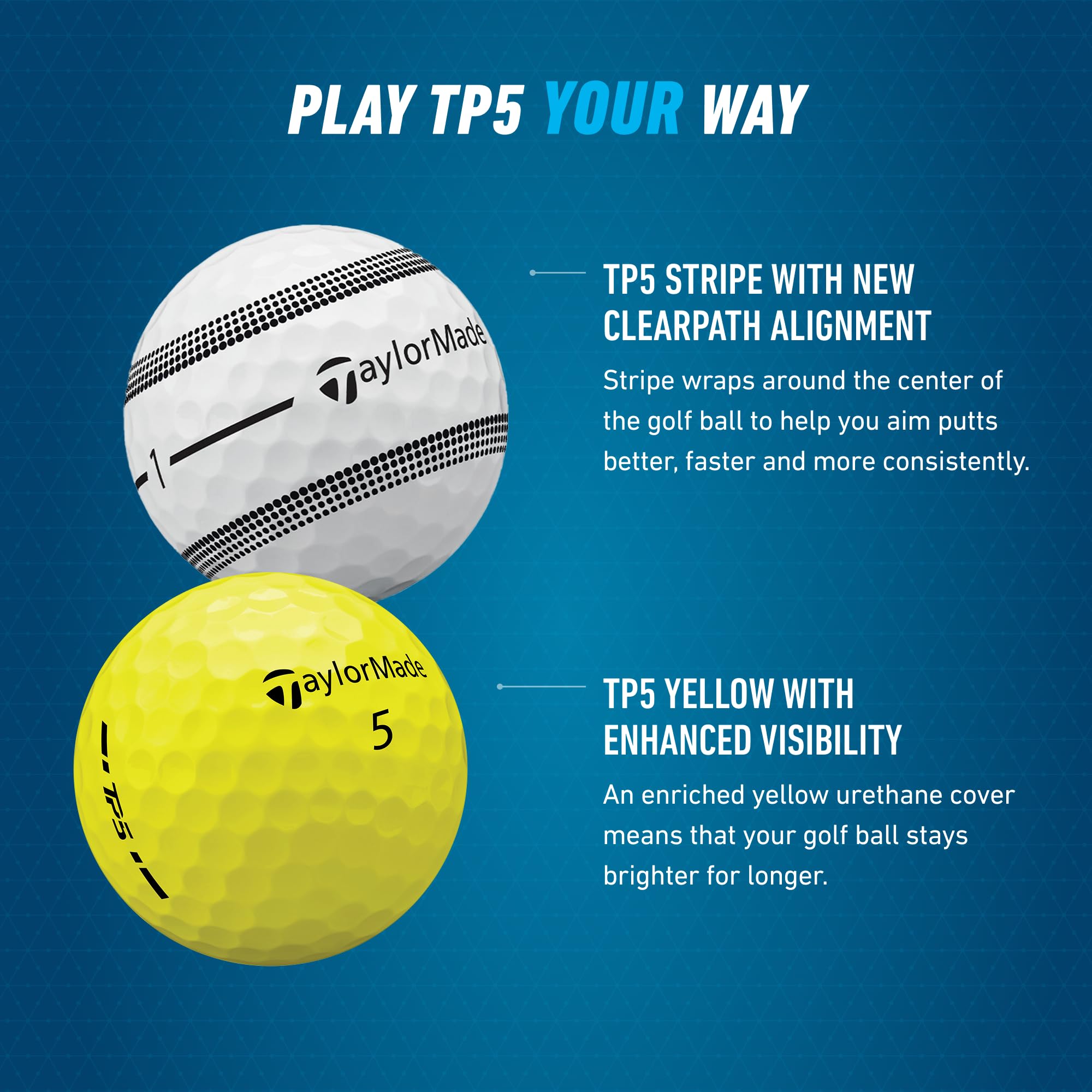 TaylorMade balls in a golf bag lifestyle shot showing portability and on-course readiness