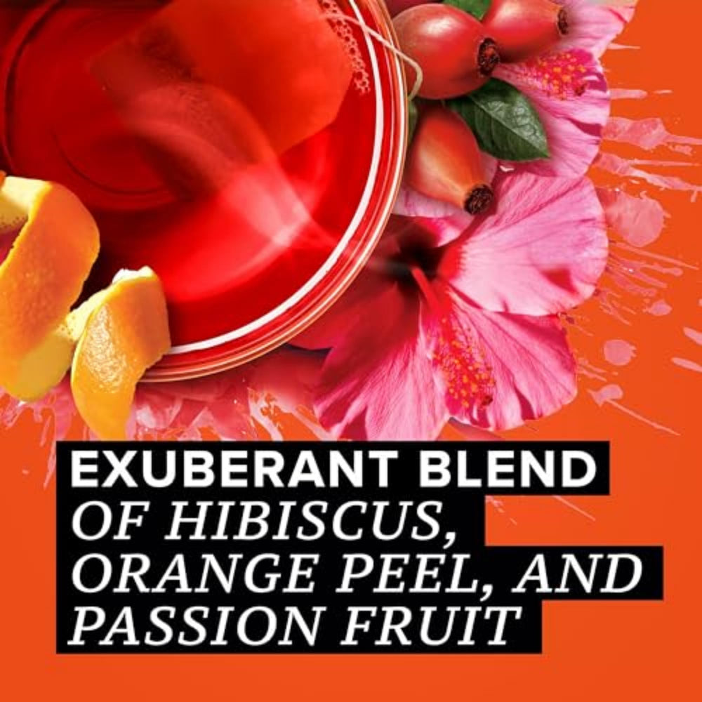 TAZO Passion tea bag label highlighting brand and single-serve convenience