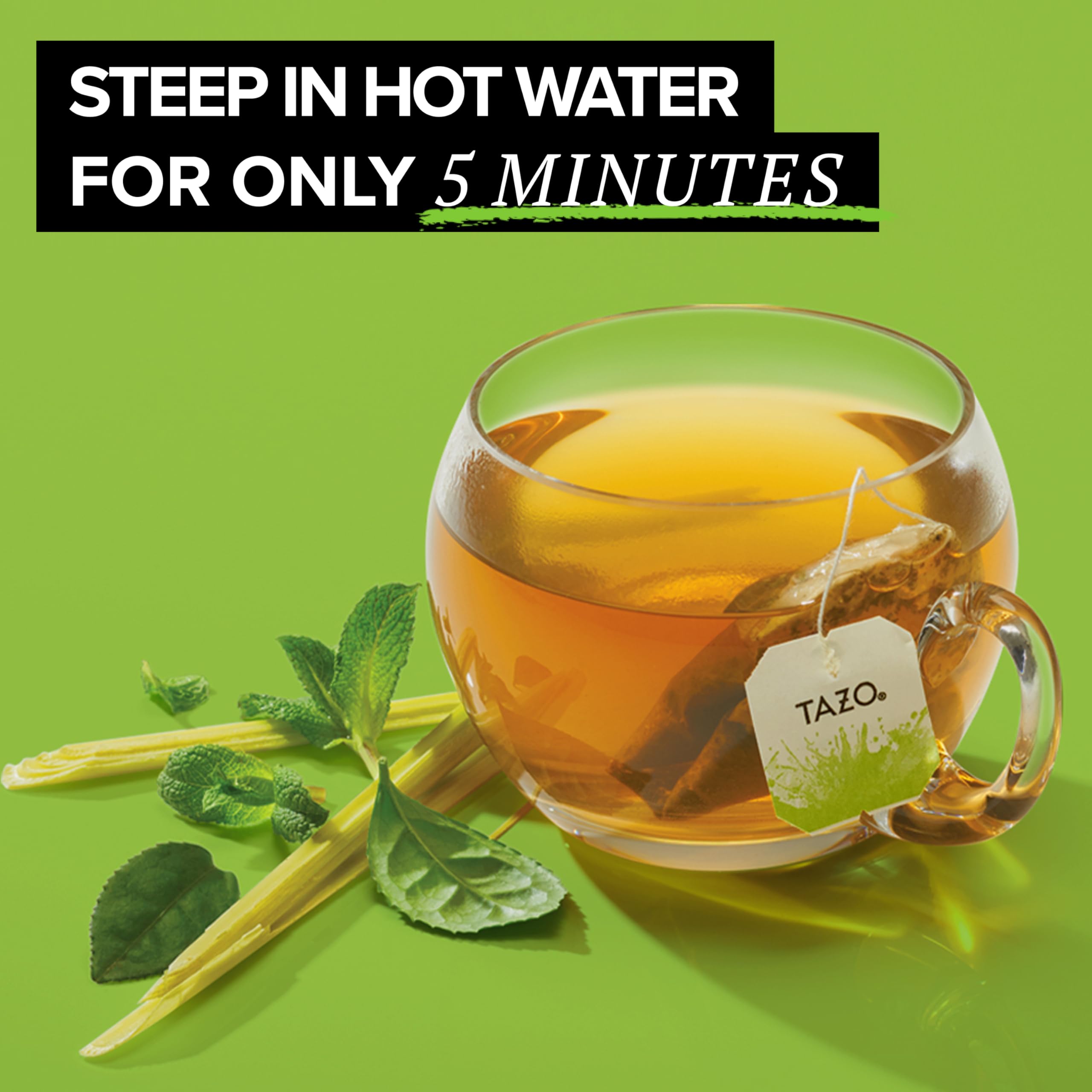 TAZO Zen loose ingredients spearmint and lemongrass highlighting natural herbal notes