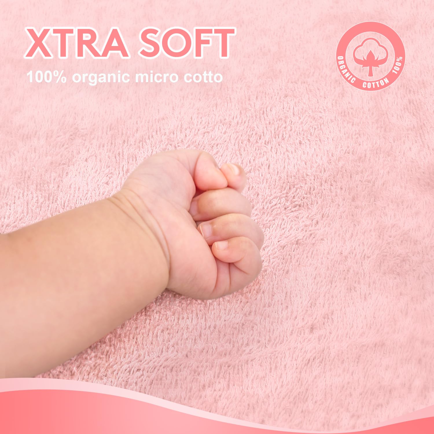 TBEZY towel next to toy showing 32x24 sized baby coverage benefit