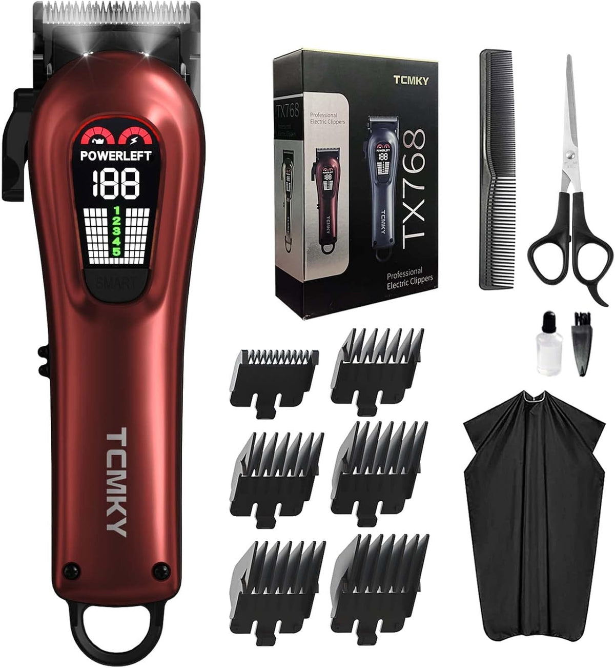 TCMKY front view of clippers showing controls and ergonomic grip for easy handling