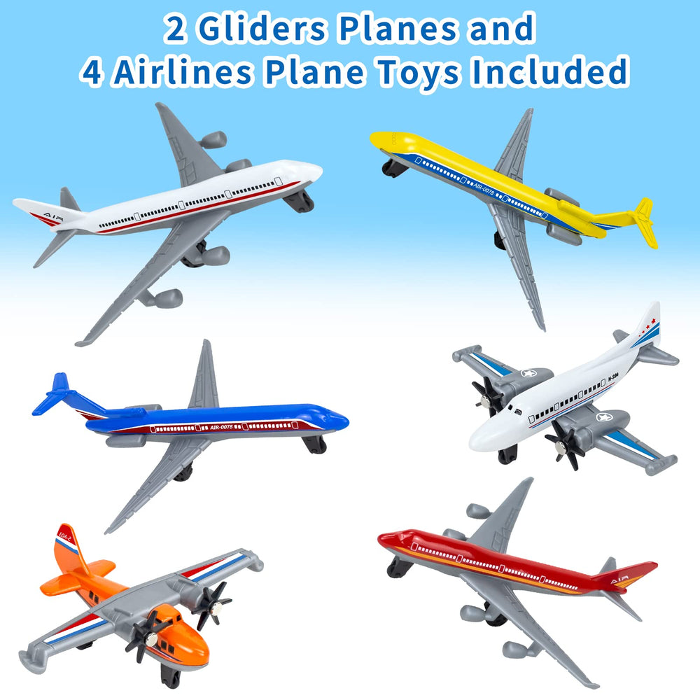Tcvents close-up of one diecast plane highlighting realistic paint and durability