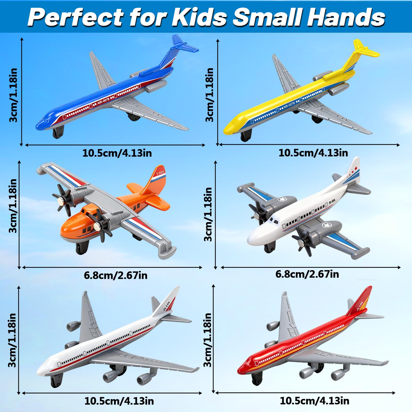 Tcvents plane in child's hand showing compact size and easy handling