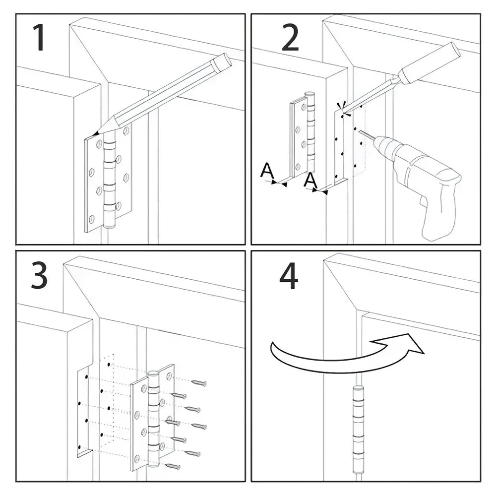 TDCHINGES pack with hinges and screws showing ready-to-install convenience