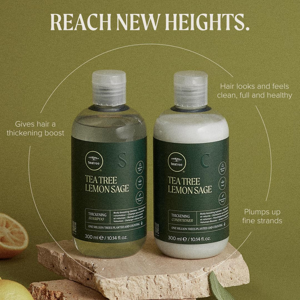 Close-up of Tea Tree label and ingredients emphasizing botanical blend and product transparency benefit