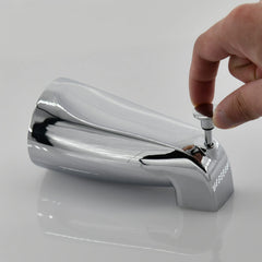 Tearel installed on tub wall with escutcheon giving a flush, professional-looking finish