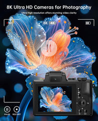 Tecglem rear touchscreen display with live view for faster framing and focus