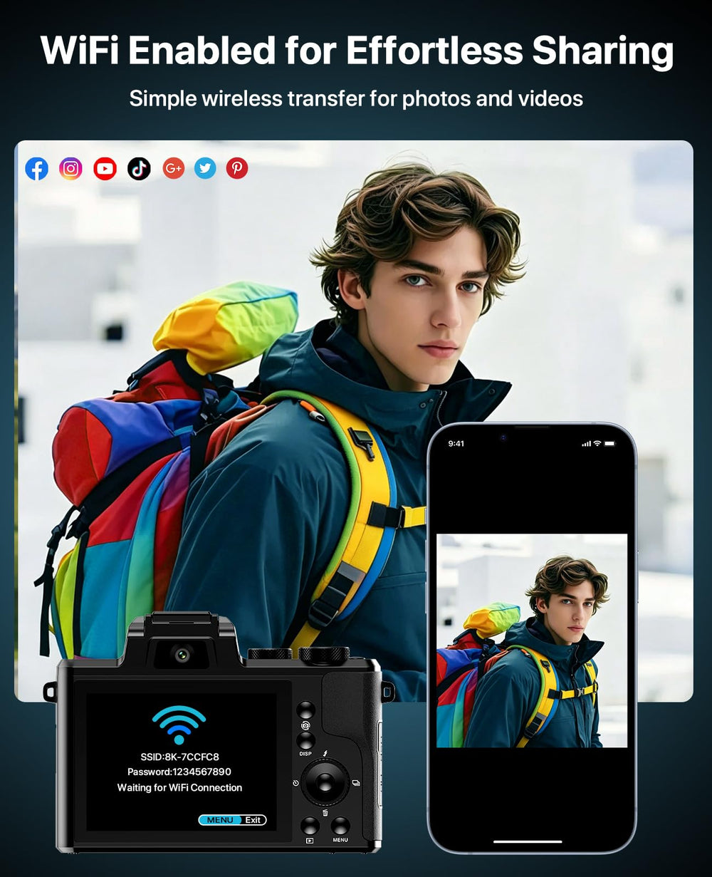 Tecglem two batteries with charging stand for longer shooting sessions
