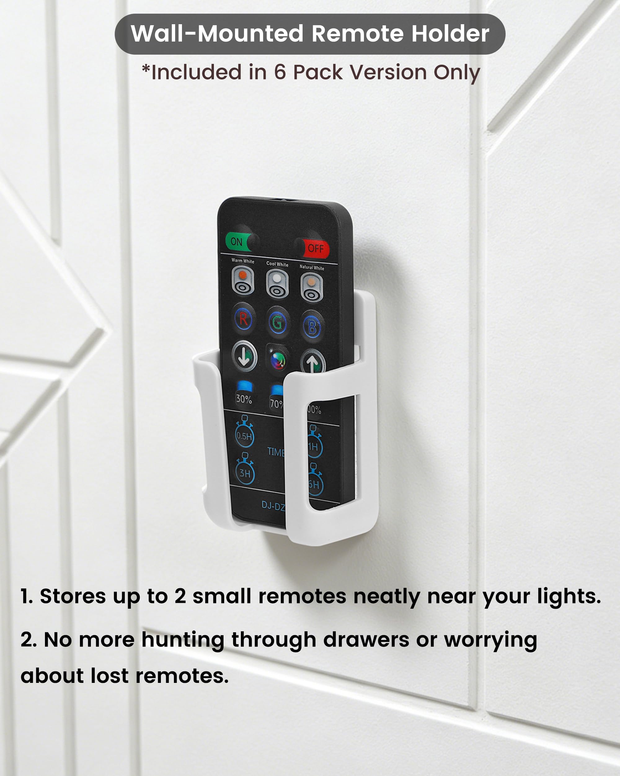 TECOMLIGHT used as shelf accents in living room adding decorative ambient color benefit
