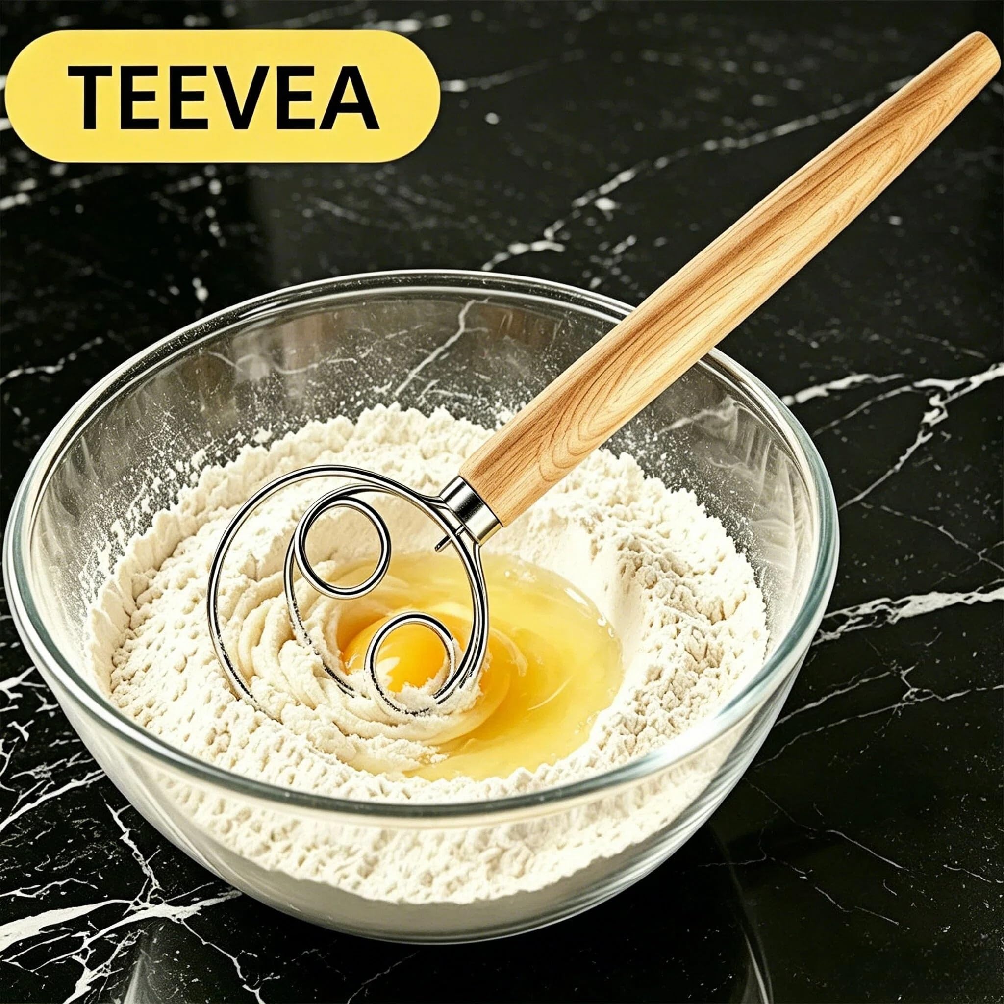 TEEVEA wooden handle detail offering ergonomic grip and steady control