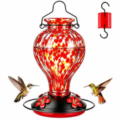 Tegarbed front view red polka dots feeding station adds decorative appeal