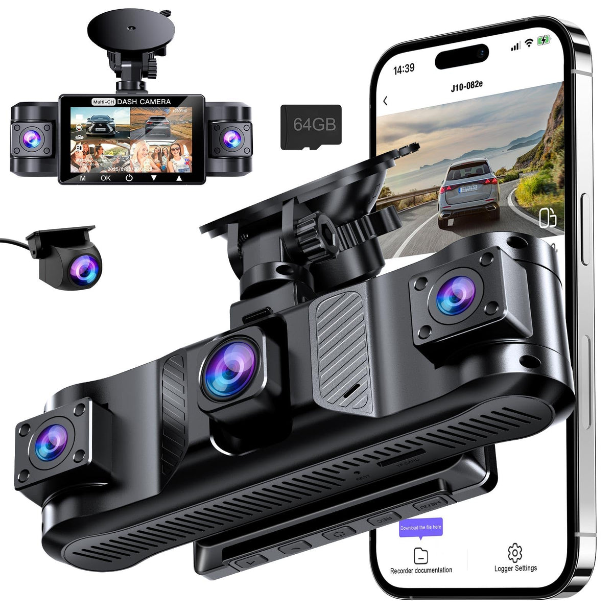 Tehclife front camera full view showing sharp 2.5K capture and road coverage benefit