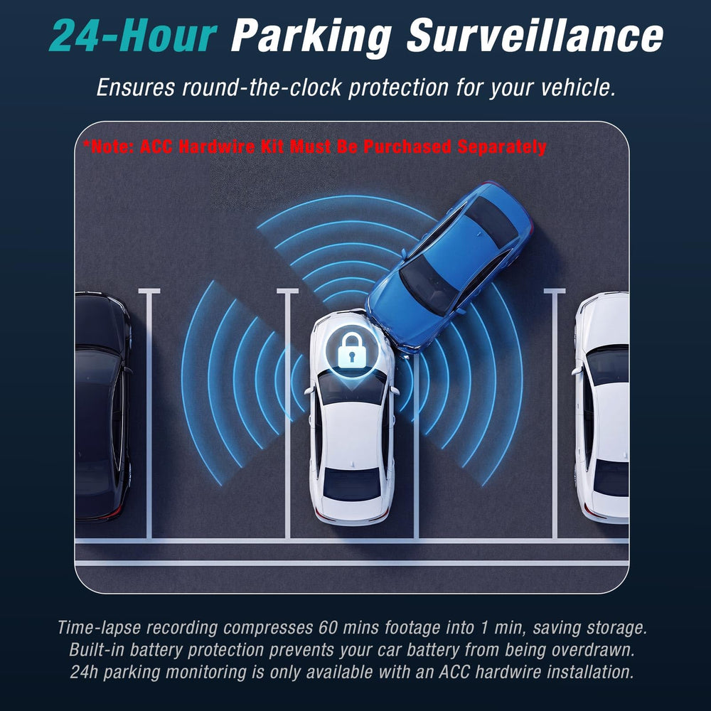 Tehclife dash cam mounted on windshield for fast installation and unobstructed view