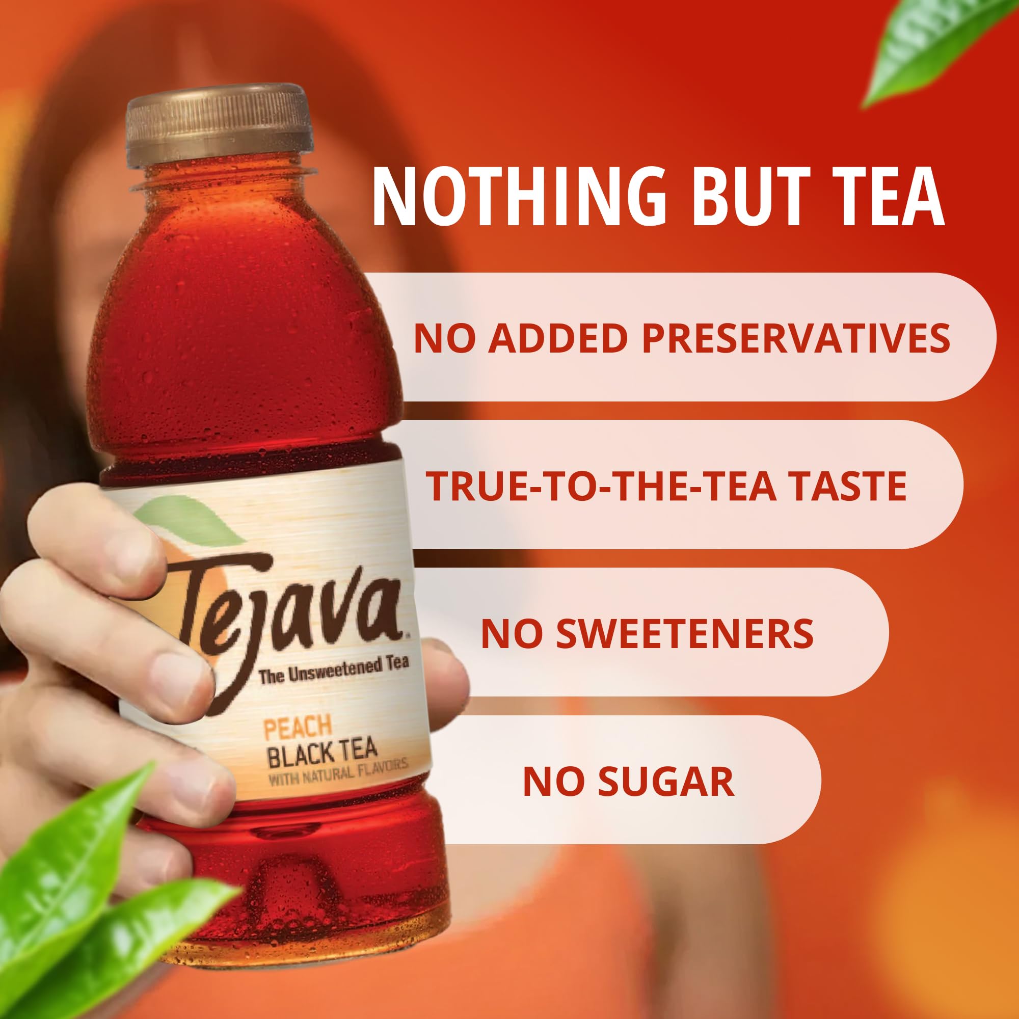 Tejava label detail with Rainforest Alliance and kosher certifications visible