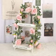 TELDRASSIL pink rose garland decorating a wedding arch adding romantic backdrop instantly