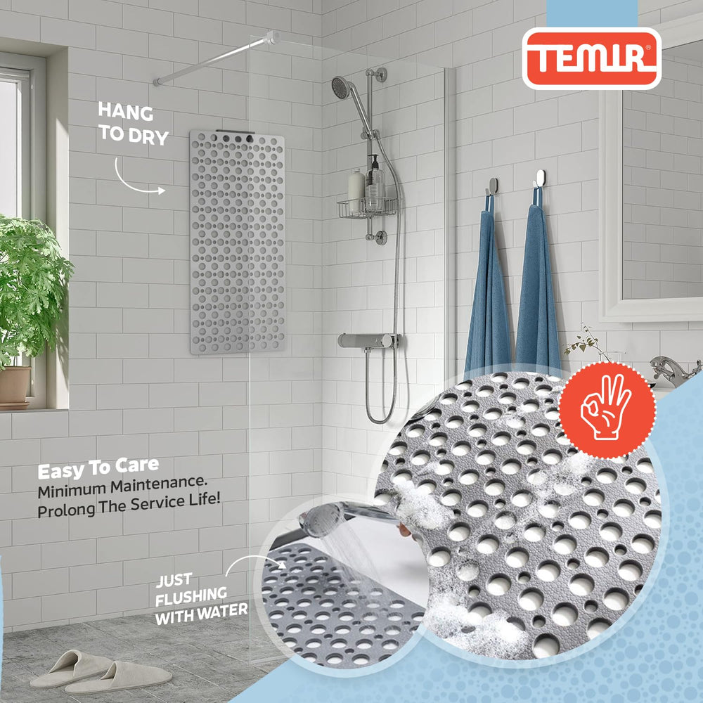 TEMIR in-shower use illustrating increased footing stability
