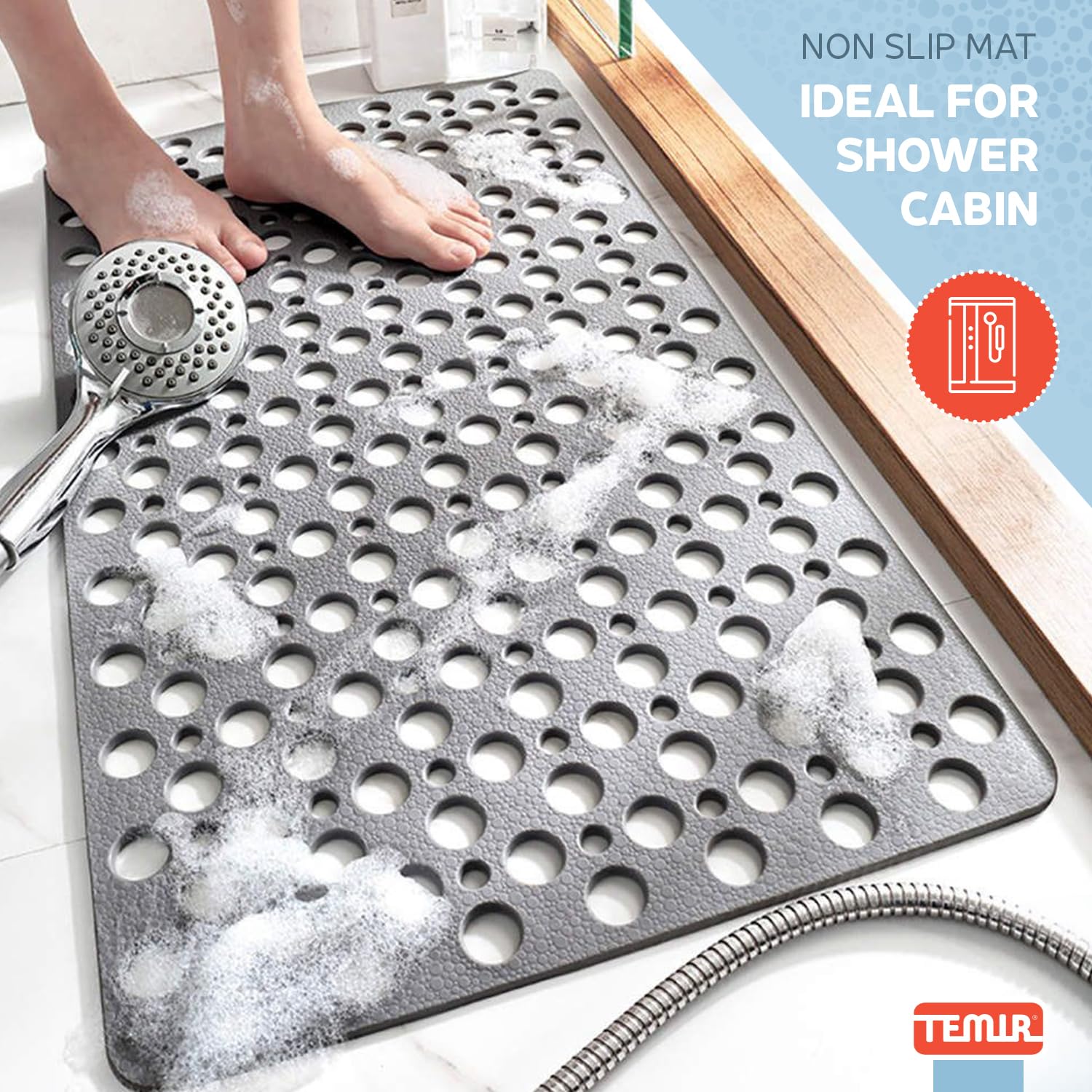 TEMIR underside suction cups detail demonstrating strong hold