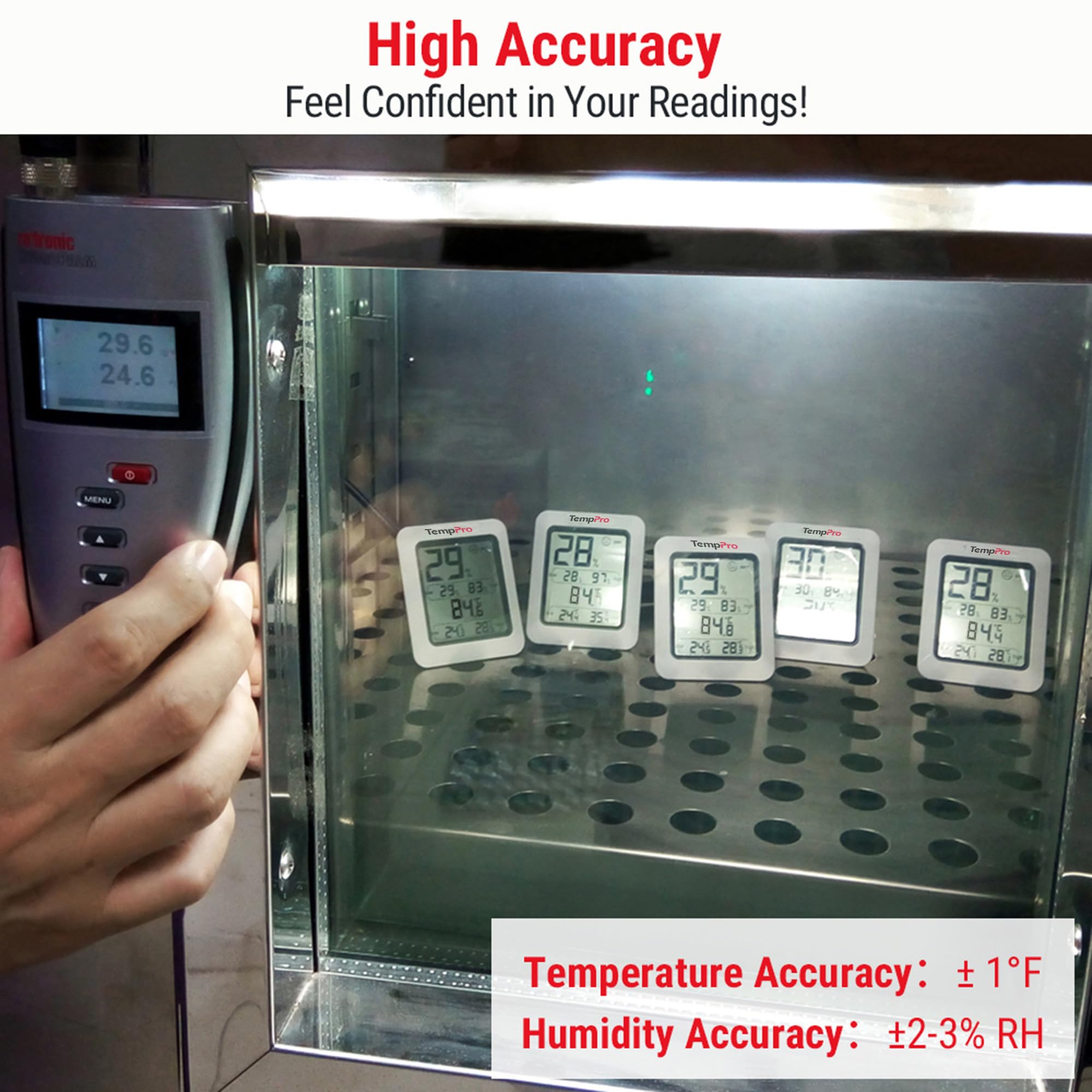 TempPro inside a greenhouse tracking humidity and temperature for plant care
