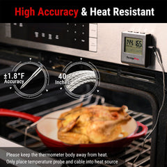 TempPro probe closeup with food‑grade stainless tip for fast accuracy