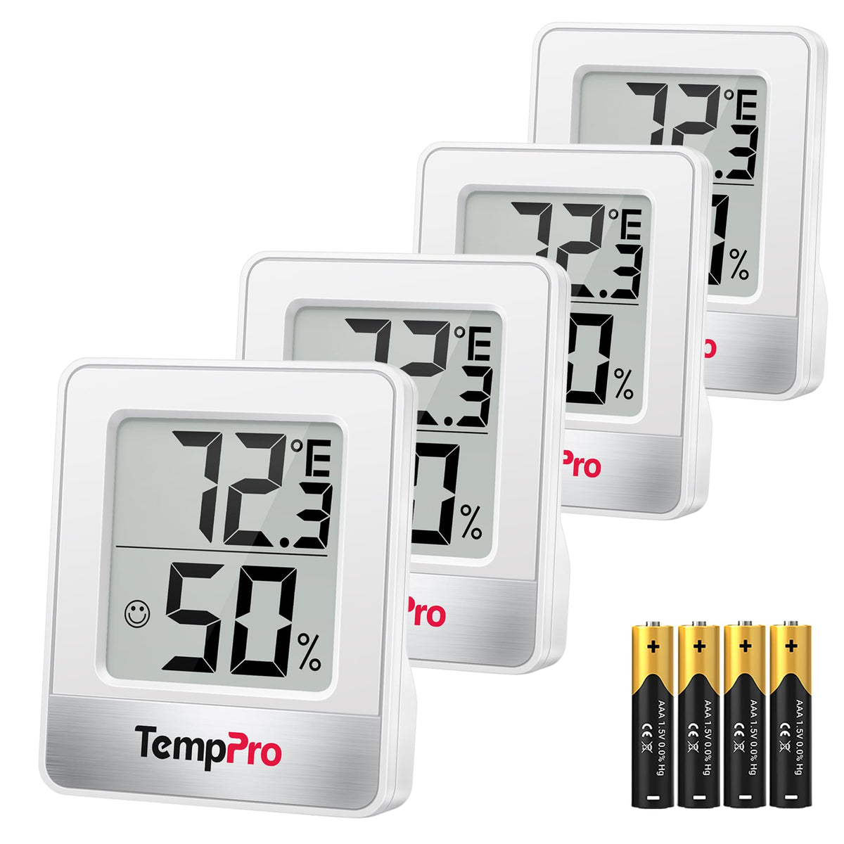 TempPro TP49 front display showing temperature and humidity for quick reading