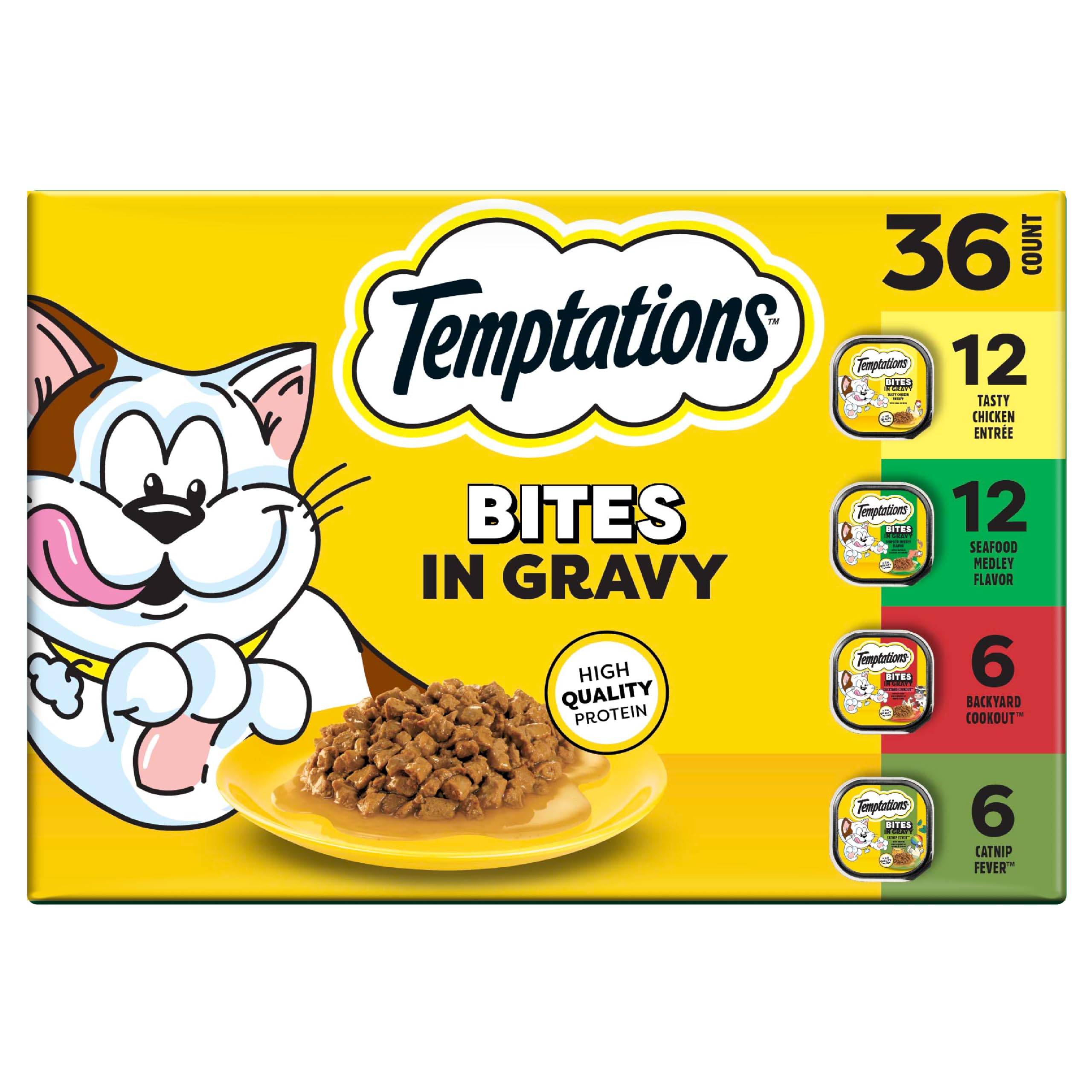 Temptations front view showing variety pack for convenient feeding