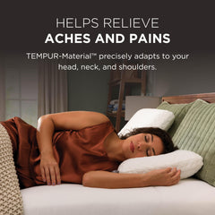 Tempur-Pedic two pillows styled on a made bed offering plush comfort