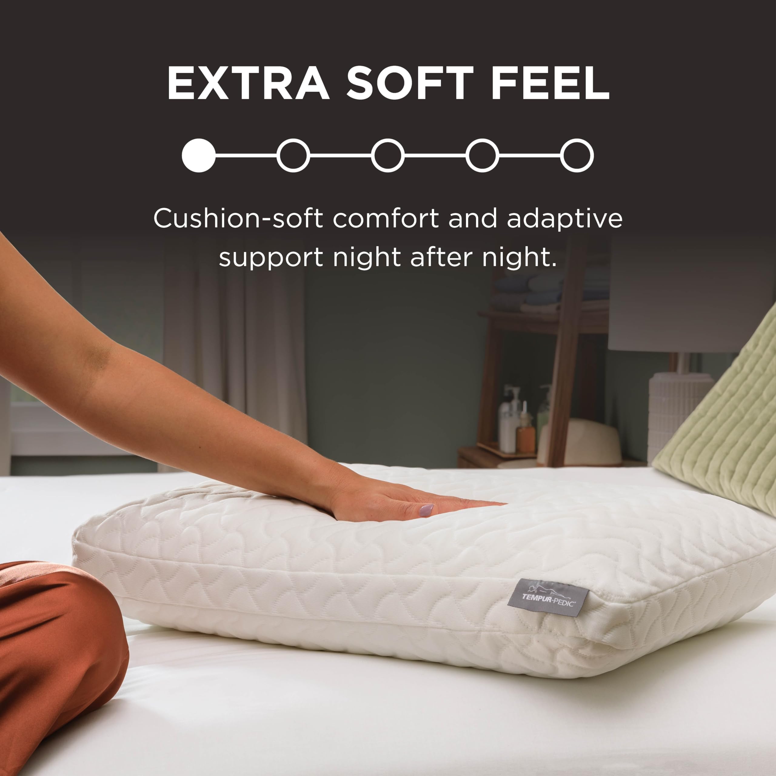 Tempur-Pedic pillow profile supporting side sleeper for neck alignment benefit