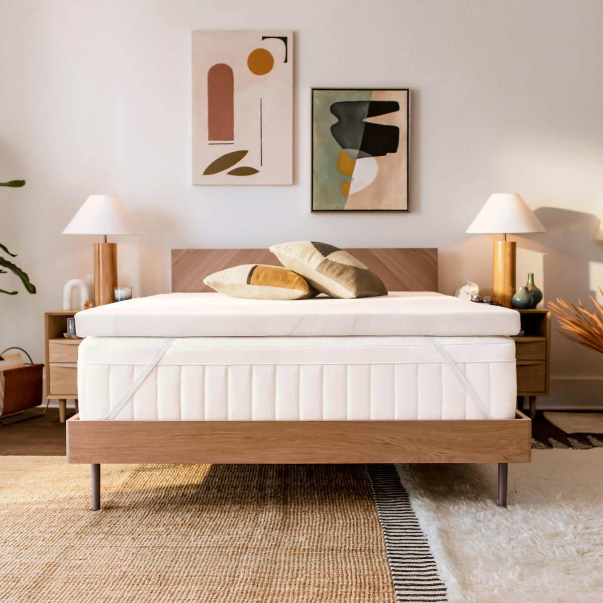 Tempur-Pedic front view Twin XL topper shows sleek profile and instant comfort