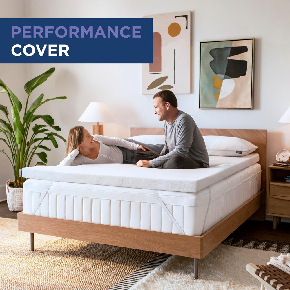 Tempur-Pedic packaging box with rolled topper for easy delivery setup