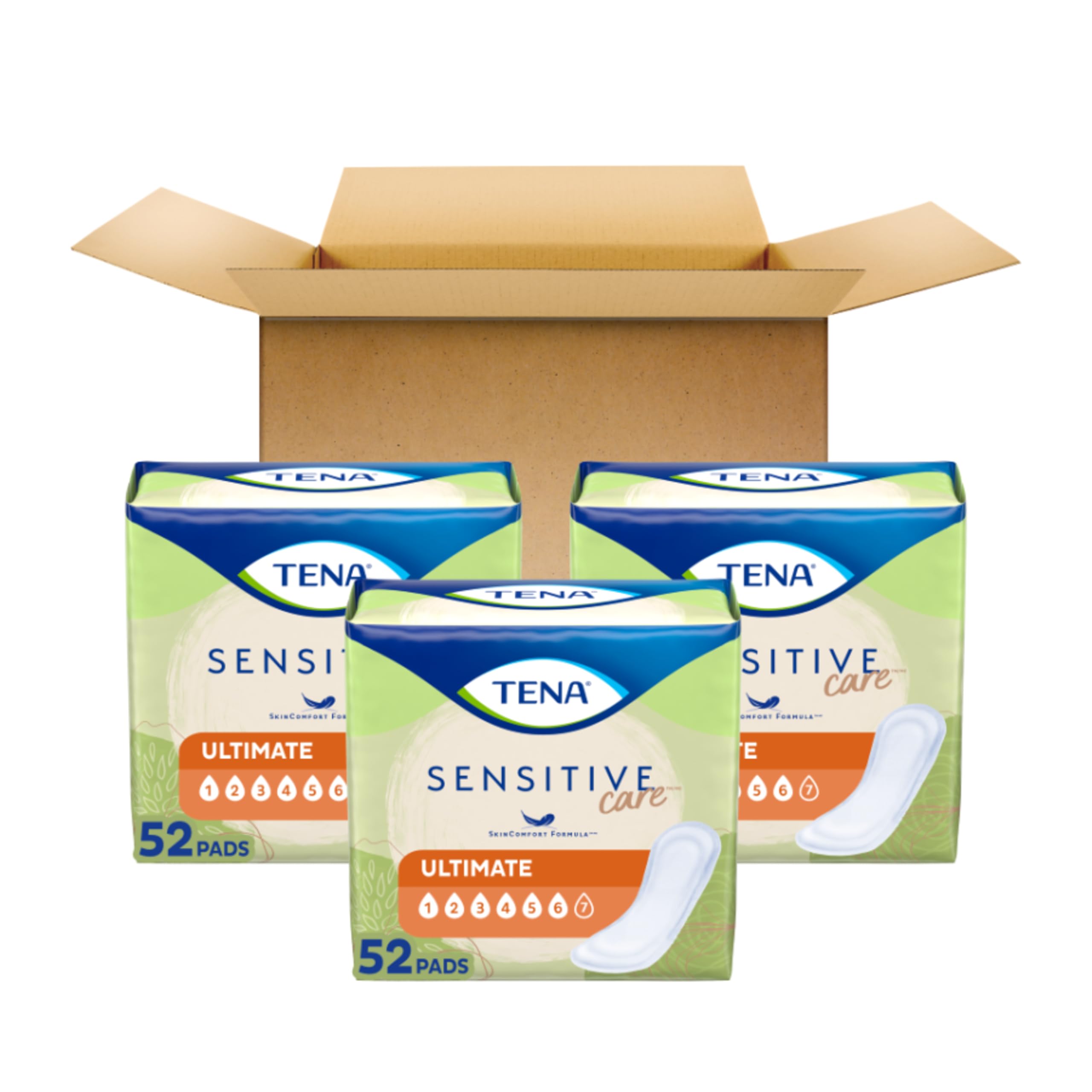 TENA cushiony foam side barriers detail offering side-leak protection