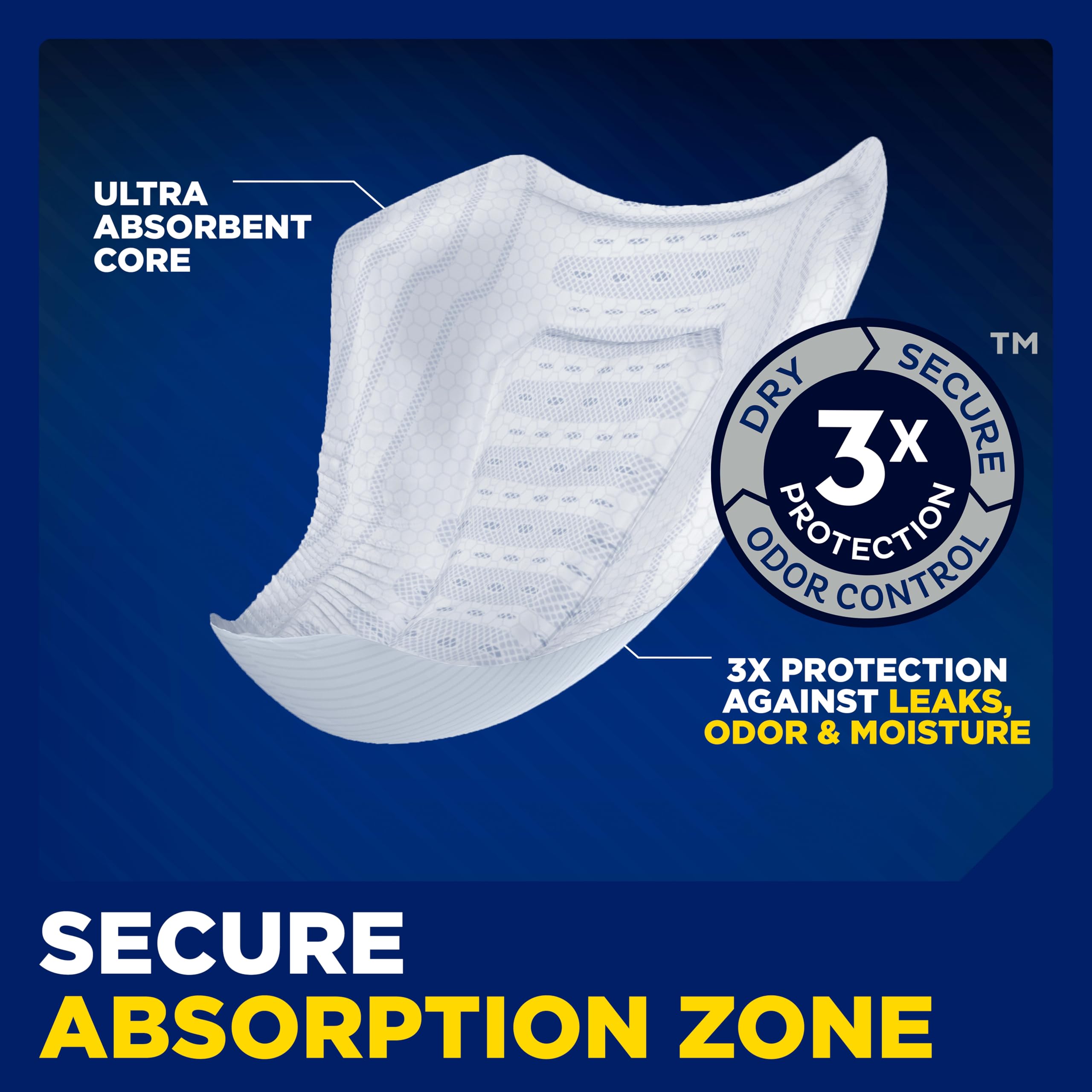 TENA Men displayed in brief-style underwear to show discreet, low-profile fit