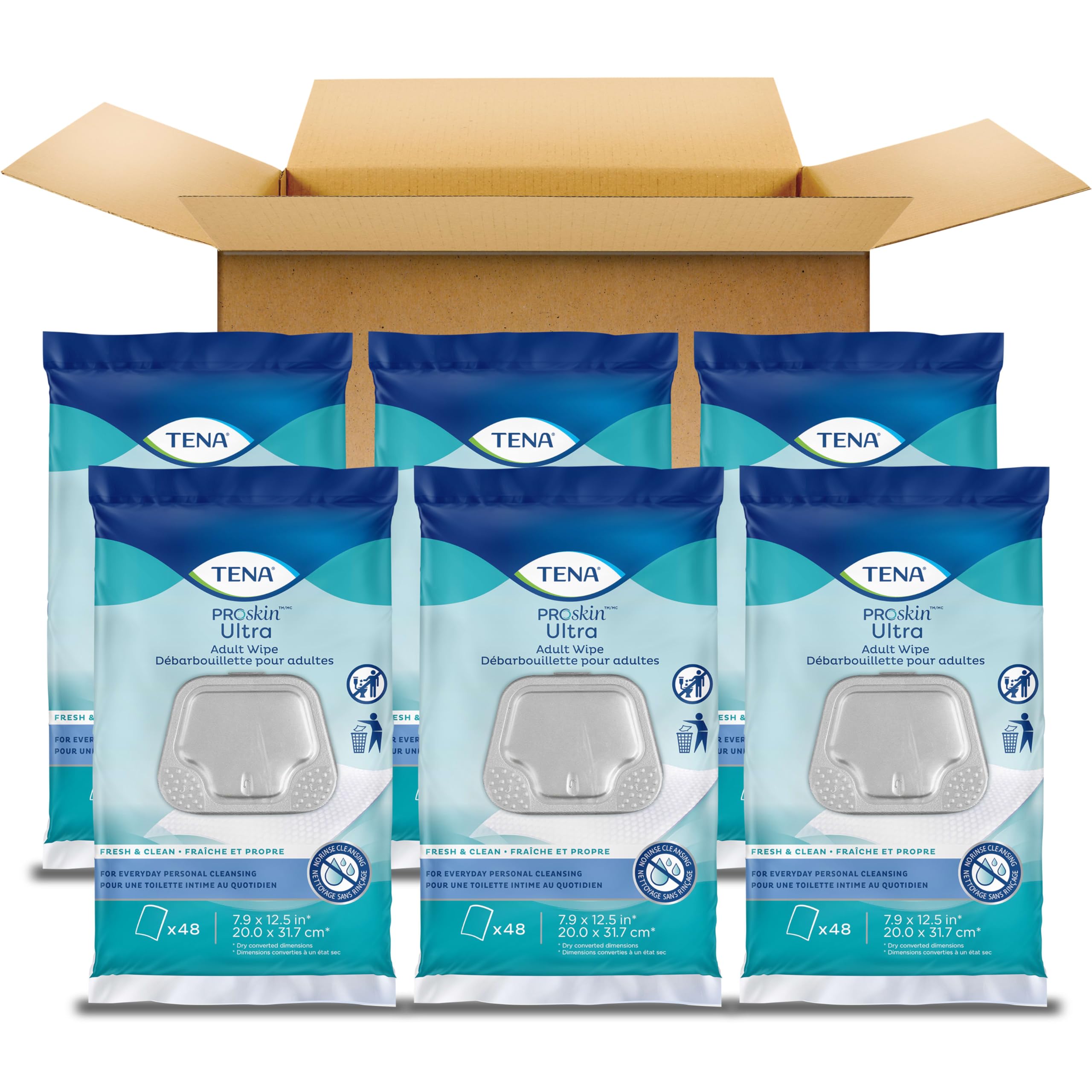TENA ProSkin wipe texture close-up highlighting soft fibers and lotion for gentle cleansing