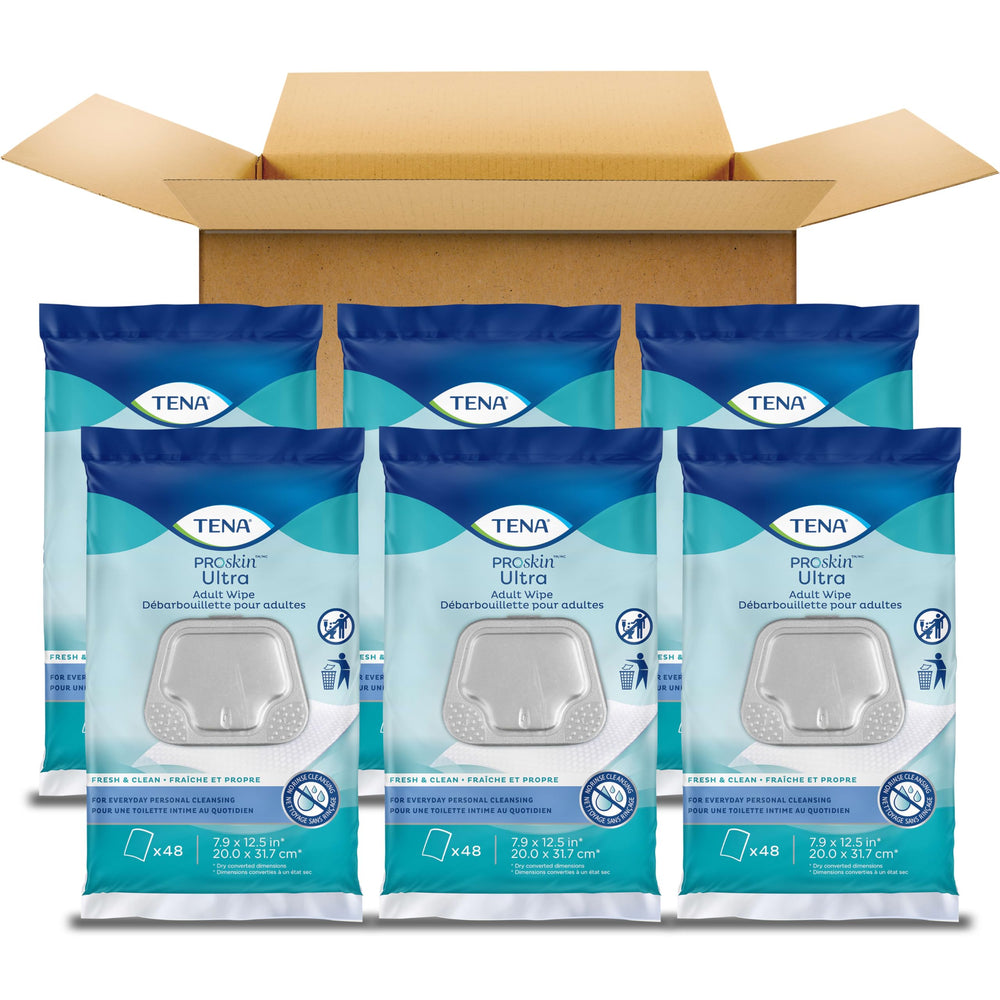 TENA ProSkin wipe texture close-up highlighting soft fibers and lotion for gentle cleansing