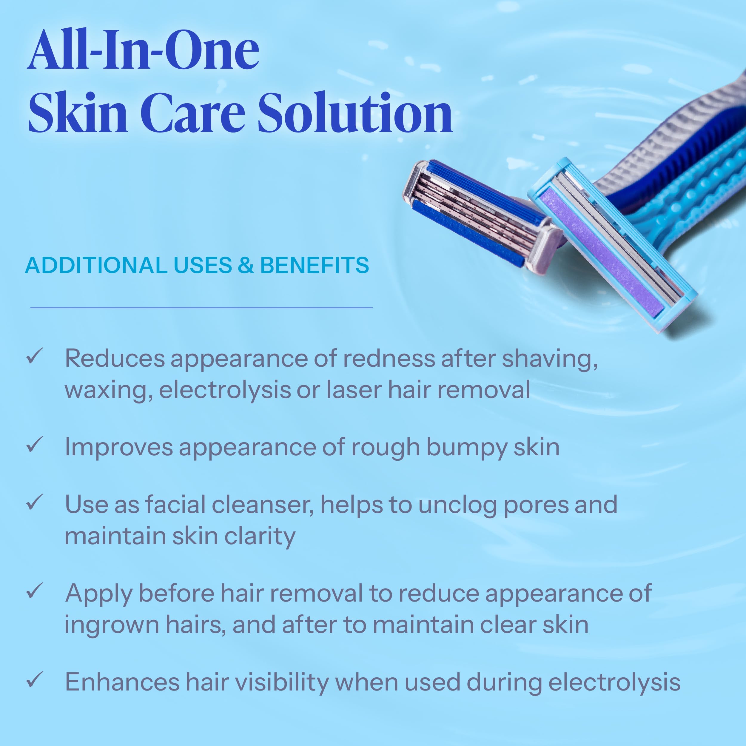 Tend Skin applied to bikini area showing gentle precision and calming effect