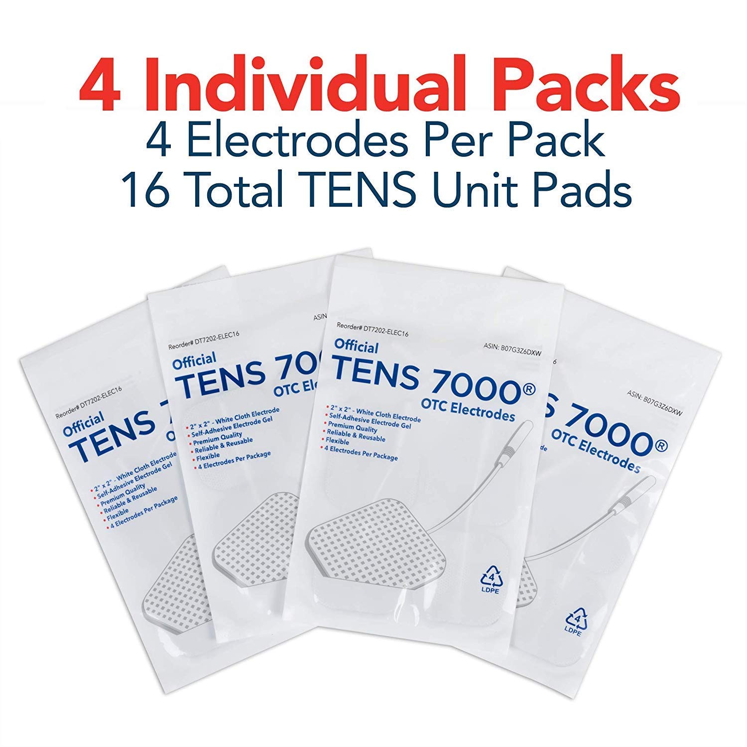 TENS 7000 pad backside showing adhesive for reliable reuse