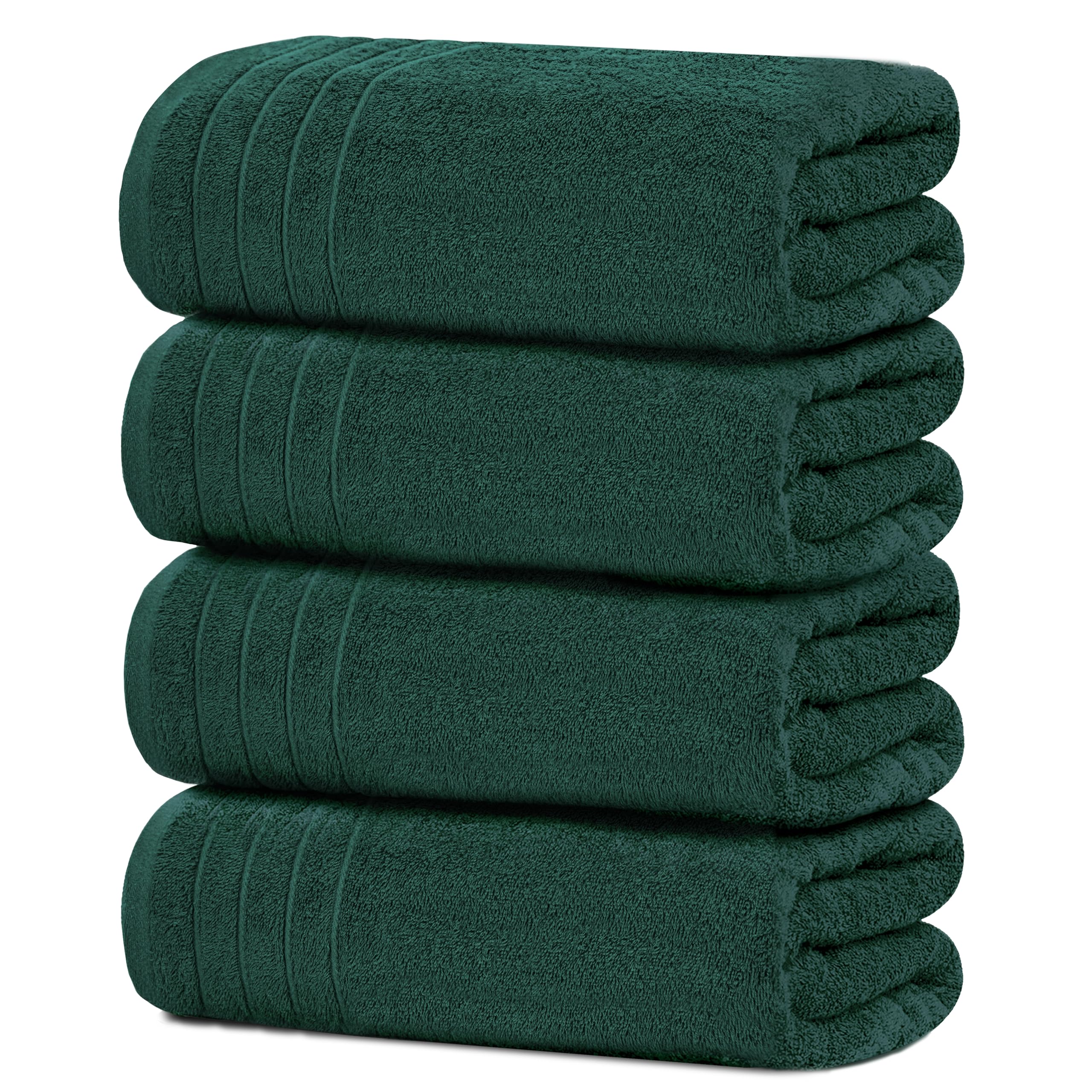 Tens Towels folded front view showing hunter green color and neat finish benefits quick storage