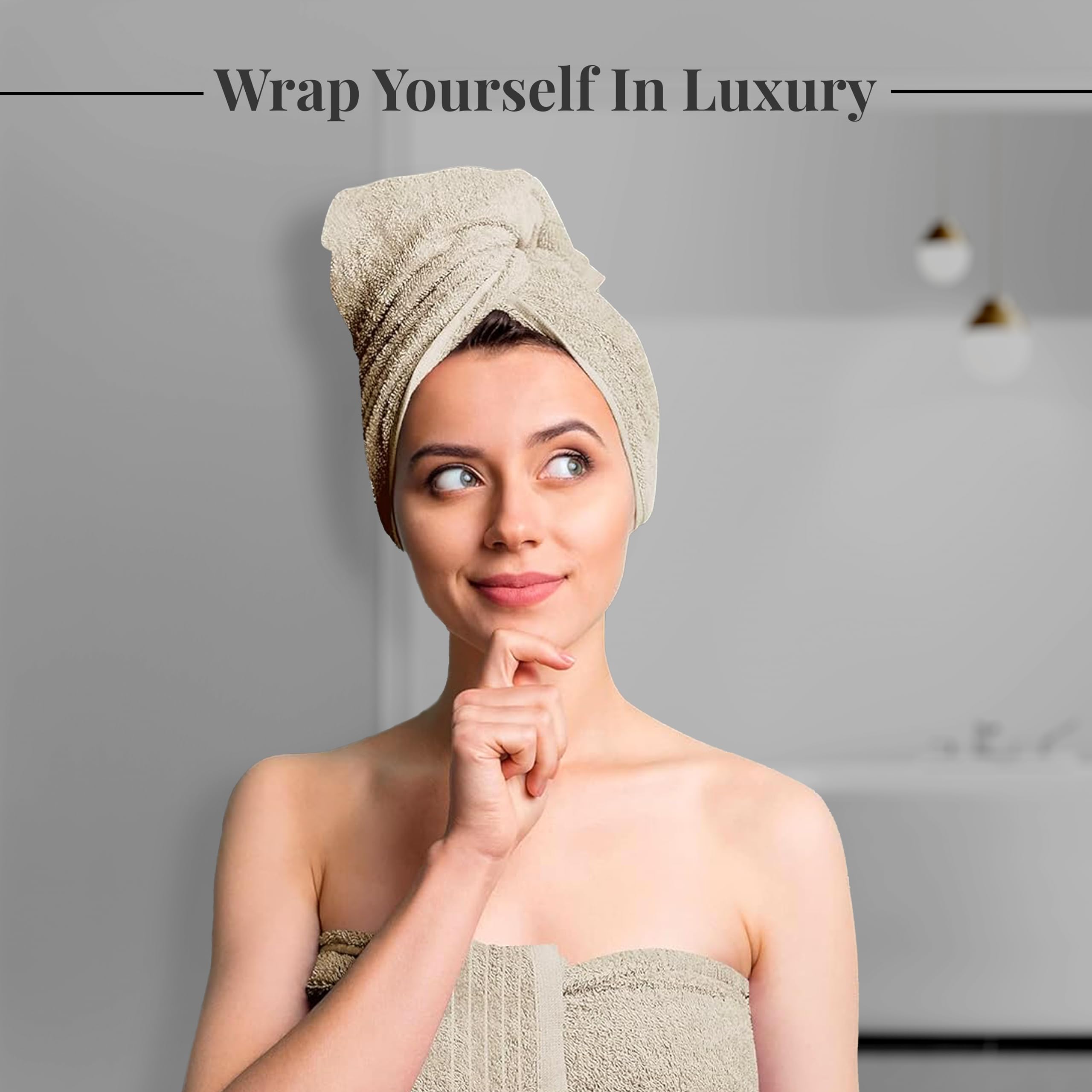 Tens Towels hanging in bathroom showing quick-dry lightweight benefit