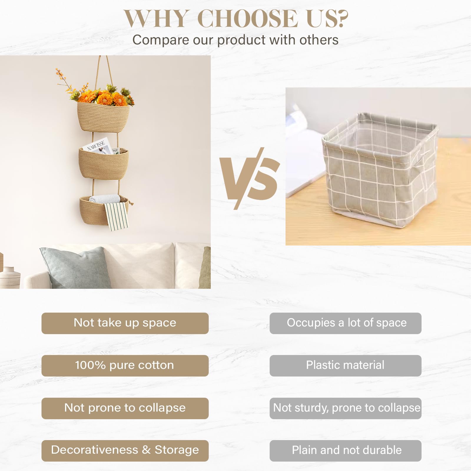TeoKJ basket beside stacked towels showing scale-and-capacity benefit