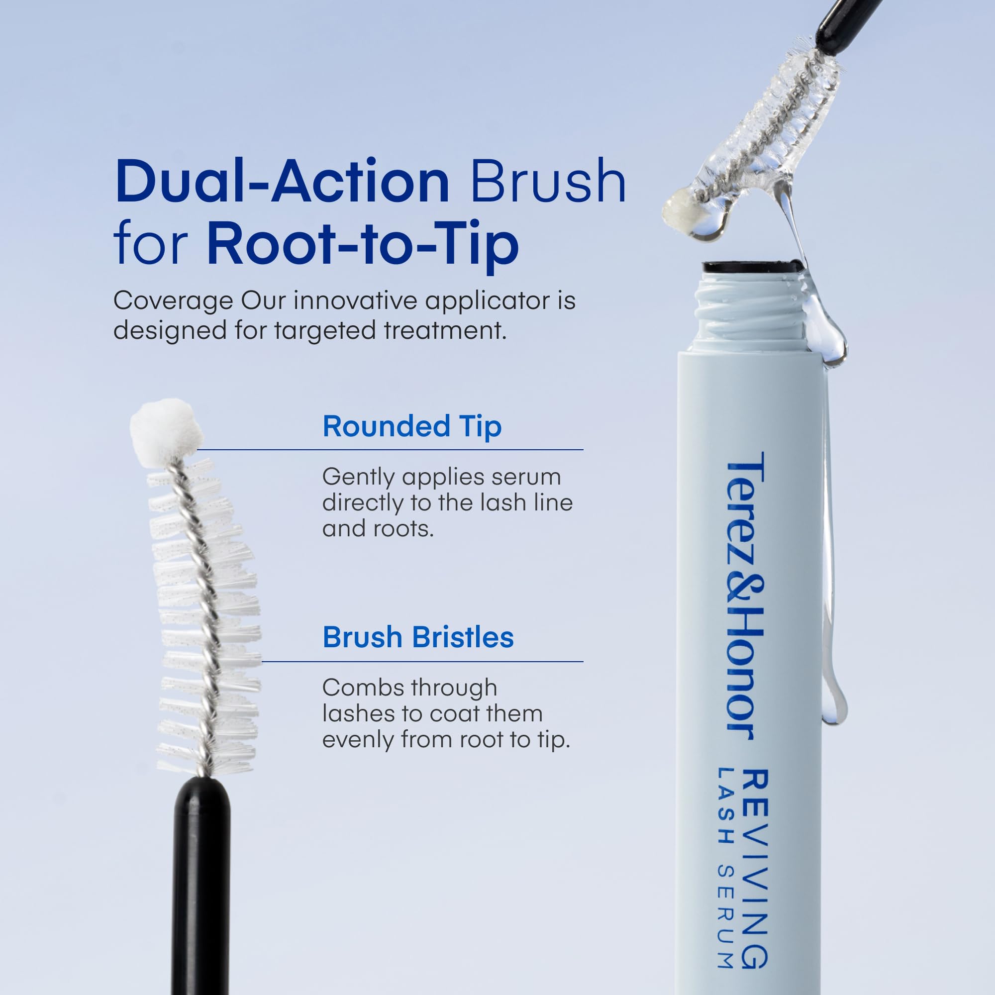 TEREZ & HONOR next to mascara and extensions showing compatibility and styling flexibility benefit