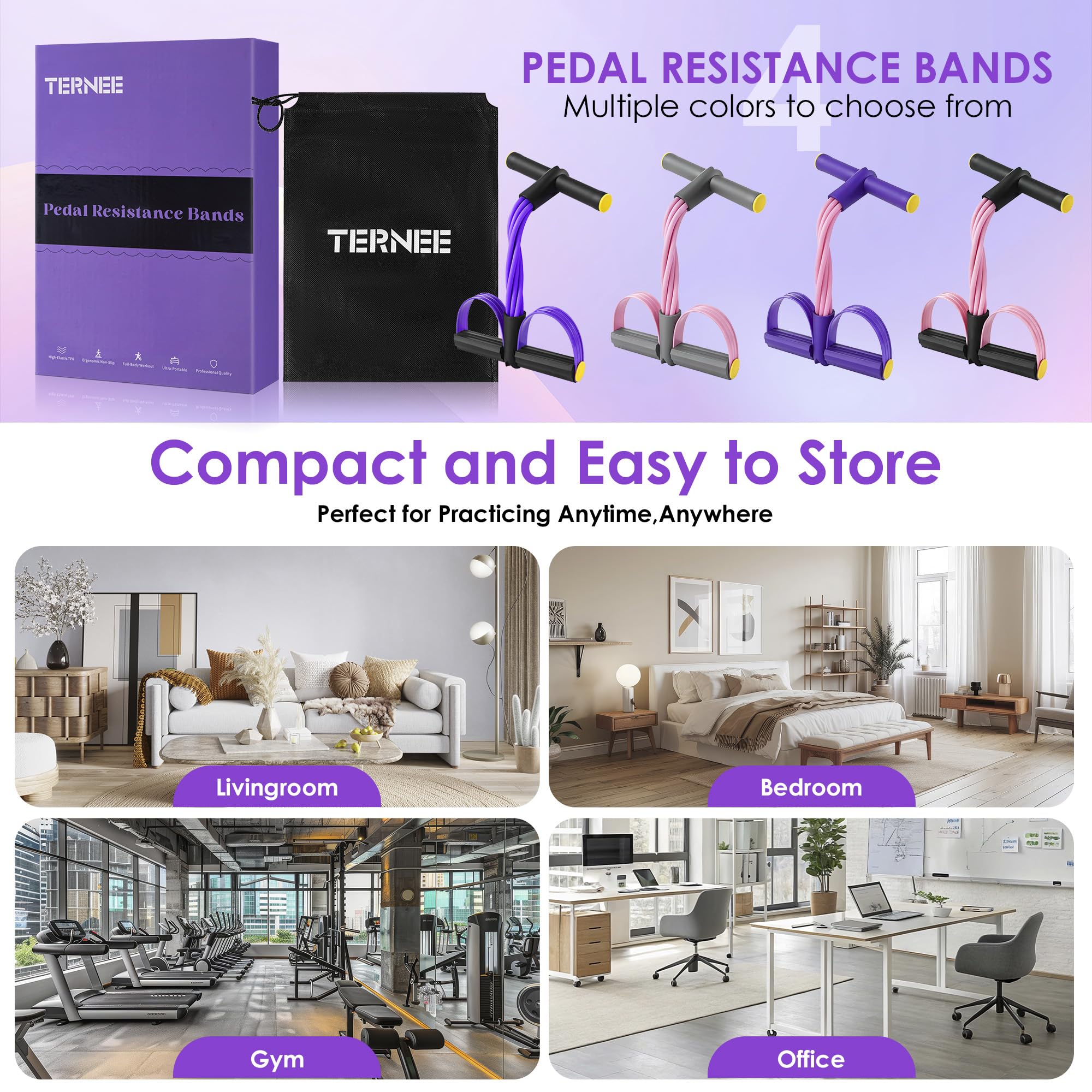 TERNEE folded in carry bag for portable storage and on-the-go workouts
