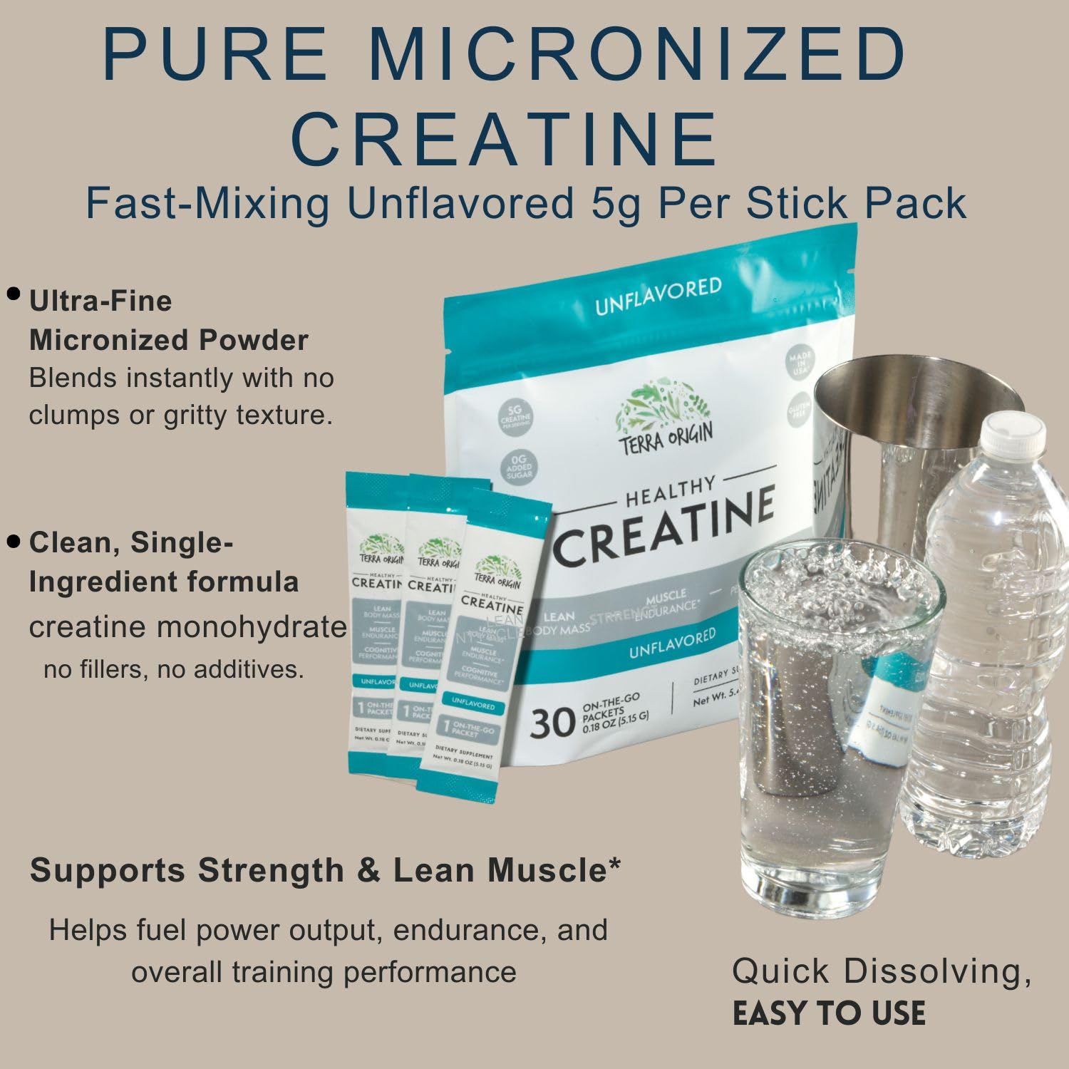 TERRA ORIGIN close-up of micronized powder texture for faster mixing benefit