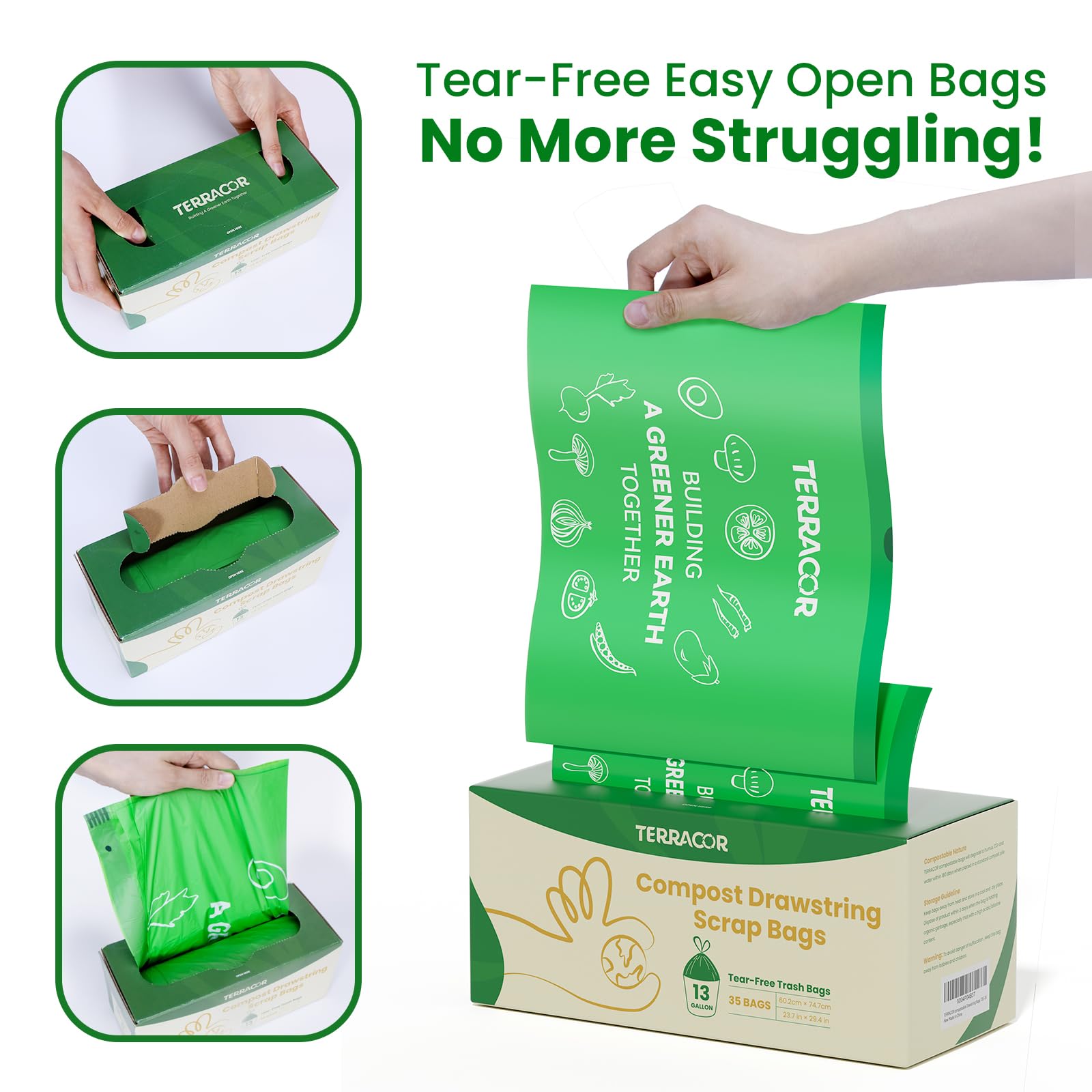 TERRACOR close-up of reinforced drawstring for secure closure and carrying
