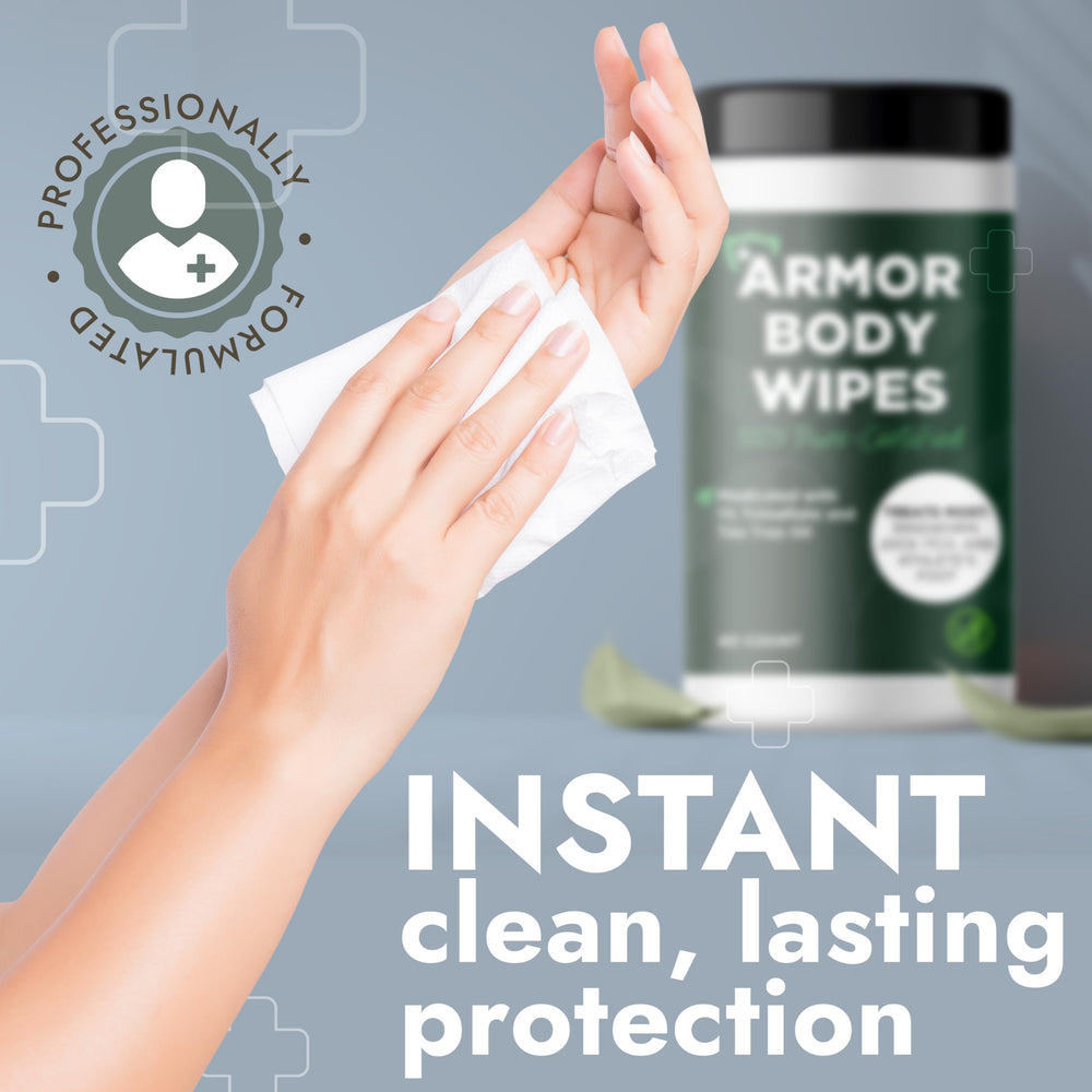 Terramed Just Think Comfort ingredient label showing 1% tolnaftate and tea tree oil for targeted care